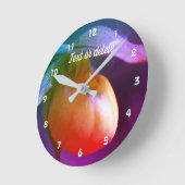 Yellow Lady Slipper Orchid Art Personalisiert Runde Wanduhr (Winkel)