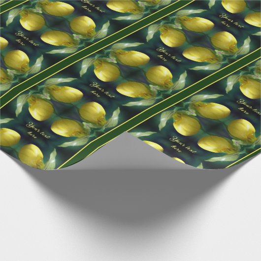 Yellow Lady Slipper Orchid Blume Personalisiert Geschenkpapier (Ecke)