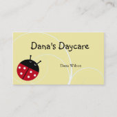 Yellow Ladybug Daycare Business Card Visitenkarte (Vorderseite)