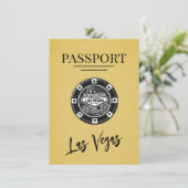 Yellow Las Vegas Passport Save the Date (Stehend Vorderseite)