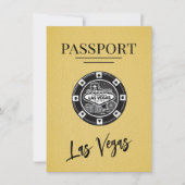 Yellow Las Vegas Passport Save the Date (Vorderseite)