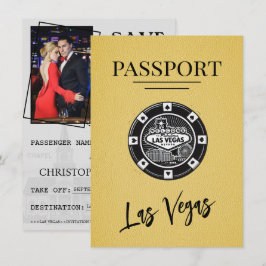 Yellow Las Vegas Passport Save the Date