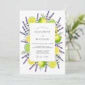 Yellow Lavender Botanical Romance Wedding Einladung (Stehend Vorderseite)