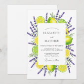 Yellow Lavender Botanical Romance Wedding Einladung (Vorne/Hinten)