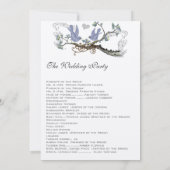 Yellow & Lavender Vintage Lovebird Hochzeitsprogra Einladung (Rückseite)