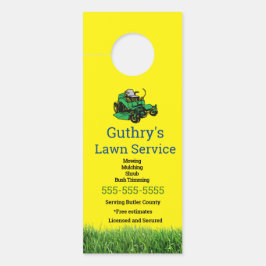 Yellow Lawn Service Door Hanger Türanhänger