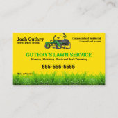 Yellow Lawncare Zero Turn mower Business Card Visitenkarte (Vorderseite)