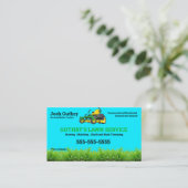 Yellow Lawncare Zero Turn mower Business Card Visitenkarte (Stehend Vorderseite)