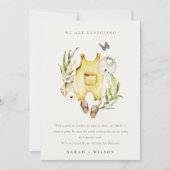 Yellow Leafy Foliage Clothes Kinderankündigung Dankeskarte (Vorderseite)