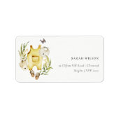 Yellow Leafy Foliage Kleidung Babydusche Adressaufkleber (Vorne)