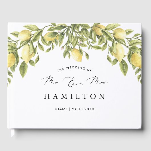 Yellow Lemon amalfi Küste Hochzeit Gästebuch (Vorderseite)
