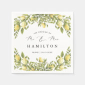 Yellow Lemon amalfi Küste Mittelmeer Hochzeit Serviette (Vorderseite)