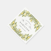 Yellow Lemon amalfi Küste Mittelmeer Hochzeit Serviette (Ecke)