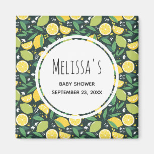 Yellow Lemon and Lime Frucht Pattern Save the Date Magnet