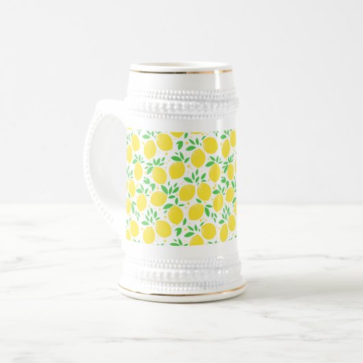Yellow Lemon Beer Stein Bierglas (Vorderseite Links)