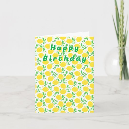 Yellow Lemon Birthday Card Karte (Vorderseite)