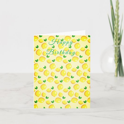 Yellow Lemon Birthday Card Karte (Vorderseite)