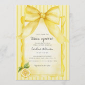 Yellow Lemon & Bow "Main Squeeze" Bridal Shower Einladung (Vorderseite)