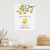 Yellow Lemon Brautparty Begrüßungszeichen Poster (Küche)