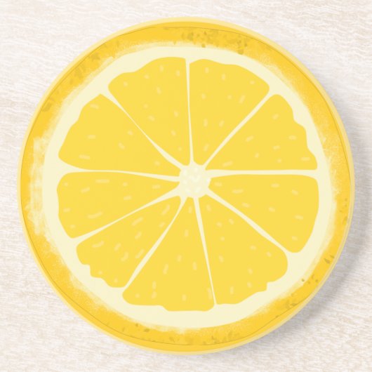 Yellow Lemon Citrus Fruit Slice Artistic Getränkeuntersetzer (Vorne)