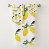 Yellow Lemon Citrus Monogram Badhandtuch Set (Insitu)