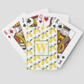 Yellow Lemon Citrus Monogram Name Playing Cards Spielkarten (Rückseite)