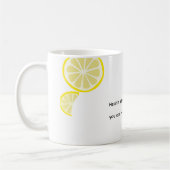 Yellow Lemon Custom Words Kaffeetasse (Links)