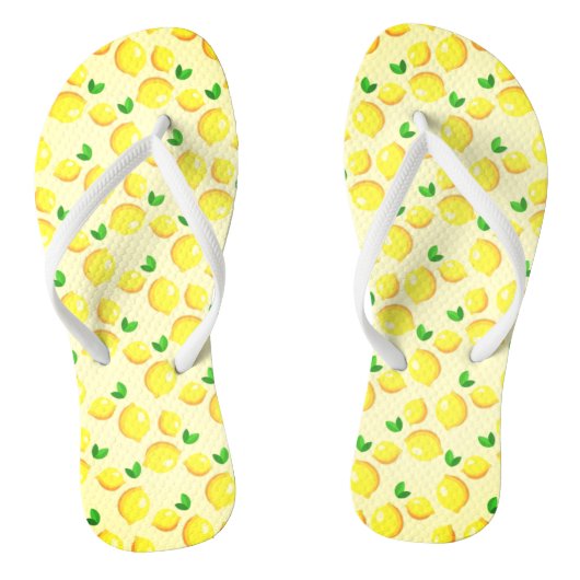 Yellow Lemon Flip Flops Badesandalen (Fußbett)