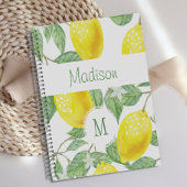 Yellow Lemon Frucht Fun Trendy Monogram Planer