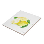 Yellow Lemon frucht watercolor Citrus Summer Fliese (Seite)