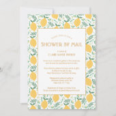 Yellow Lemon Fruit Foliage Baby Dusche mit Mail Einladung (Vorderseite)