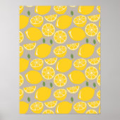 Yellow lemon fruit pattern poster (Vorne)