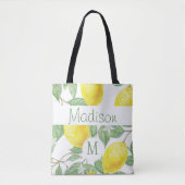 Yellow Lemon Fruit Summer Fun Initial Monogram Tasche (Vorderseite)