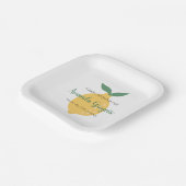 Yellow Lemon Fruit Themed Baby Dusche Pappteller (Gewinkelt)