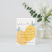 Yellow Lemon Fruity Citrus Bücher für Babydusche Begleitkarte (Stehend Vorderseite)