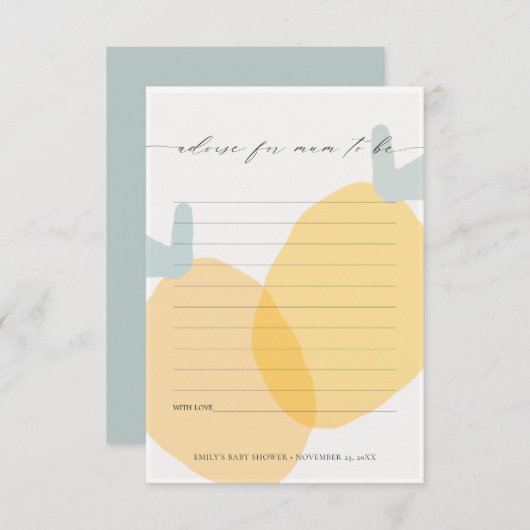 Yellow Lemon Fruity Citrus Empfehlen Mum Baby Dusc Begleitkarte (Vorne/Hinten)