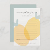 Yellow Lemon Fruity Citrus Wünsche für Babydusche Begleitkarte (Vorne/Hinten)