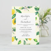 Yellow Lemon Garden Wedding Einladung (Stehend Vorderseite)