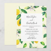 Yellow Lemon Garden Wedding Einladung (Vorne/Hinten)