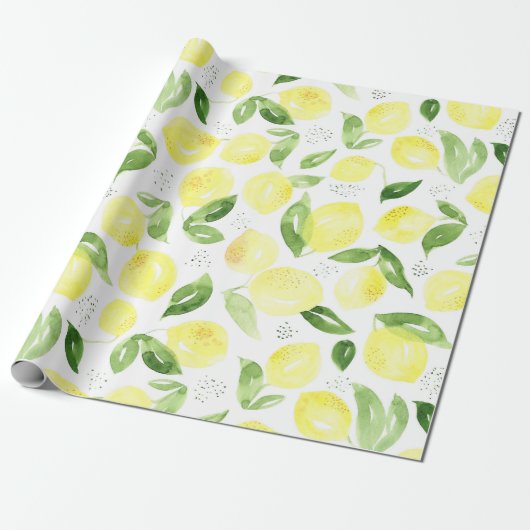 Yellow Lemon Geschenkpapier (Ungerollt)