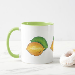 Yellow Lemon Green Limon Citrus Frucht Kochen Küch Tasse