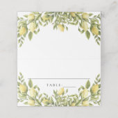 Yellow Lemon Mediterrane Hochzeitsstipps-Platzkart Platzkarte (Außenseite Aufgefaltet)