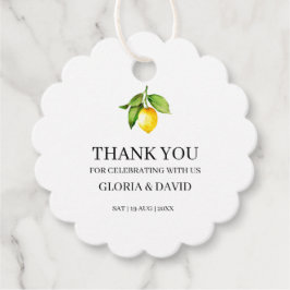 Yellow Lemon Modern Gastgeschenk Hochzeit Tags Geschenkanhänger