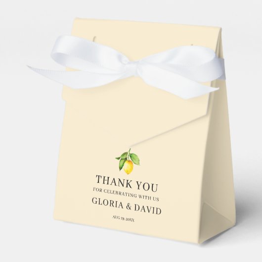 Yellow Lemon Moderne Hochzeit Geschenkschachtel (Vorderseite)