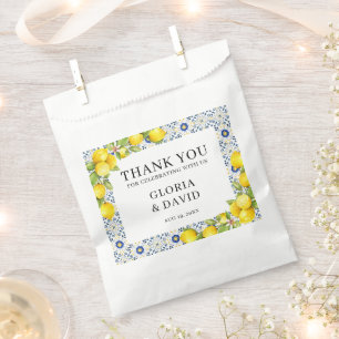 Yellow Lemon Moderne mediterrane Hochzeit Geschenktütchen
