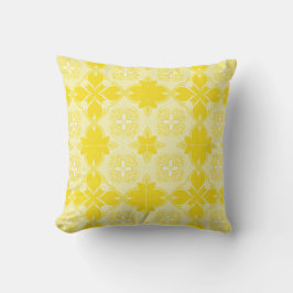 Yellow Lemon Ornamental, Decorative, Pattern Kissen