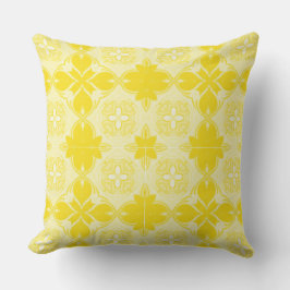 Yellow Lemon Ornamental, Decorative, Pattern Kissen