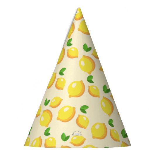 Yellow Lemon Paper Party Hat Partyhütchen (Links)