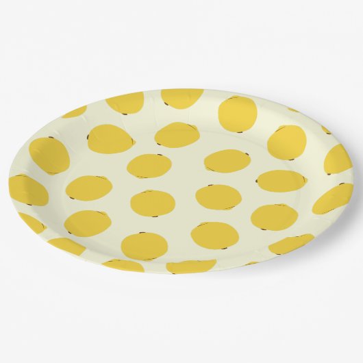 Yellow Lemon Pappteller (Schrägansicht)