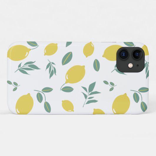 Yellow Lemon Pattern Phone Case (Rückseite (Horizontal))